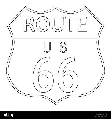 Route Road Sign Outline
