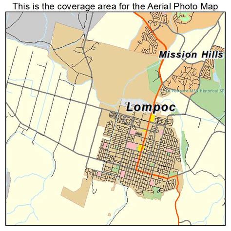 Aerial Photography Map of Lompoc, CA California