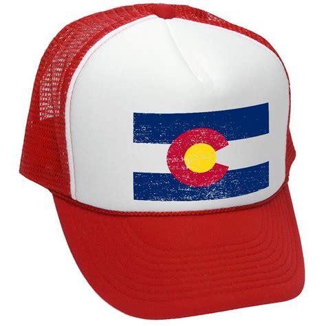 COLORADO FLAG - coloradan mountain state - Adult Trucker Cap Hat, Red - Walmart.com - Walmart.com