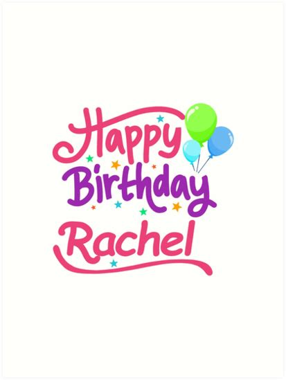 "Happy Birthday Rachel" Art Prints by PM-Names | Redbubble