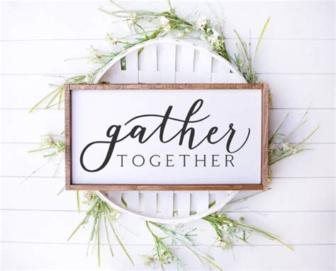 Gather Together Sign Wood Framed Sign Rustic Farmhouse | Etsy