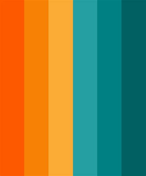Orange and Teal Color Palette | Teal color schemes, Orange color palettes, Color palette bright