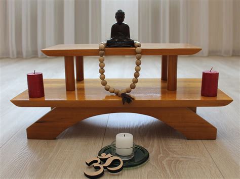 Meditation Altar. Puja Table. Japanese Style Tea Table. Meditation Shrine. Prayer Table ...