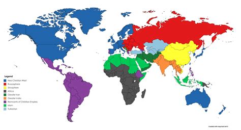 The ultimate cultural map of the world (by Adûnâi) : MapPorn