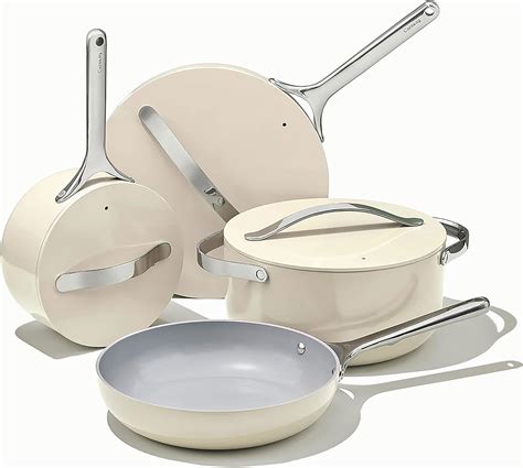 Amazon.com: Caraway Nonstick Ceramic Cookware Set (12 Piece) Pots, Pans, 3 Lids and Kitchen ...