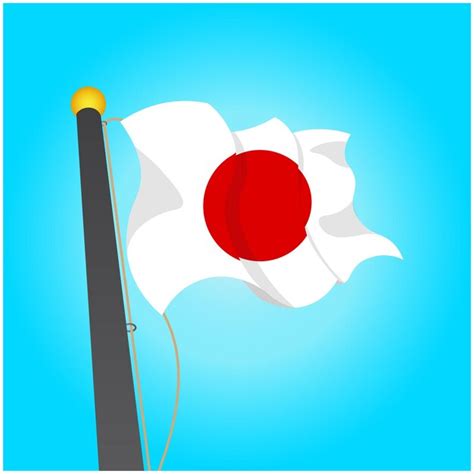 Premium Vector | Vector drawing of the japanese flag flying in the sky