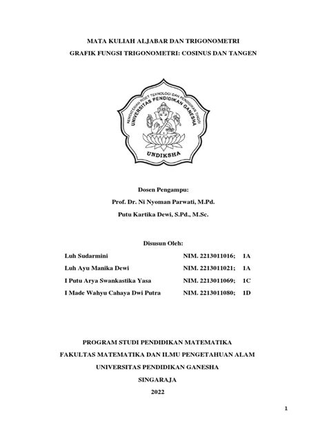 Makalah Grafik Fungsi Cosinus Dan Tangen Kelompok Gabungan ACD | PDF