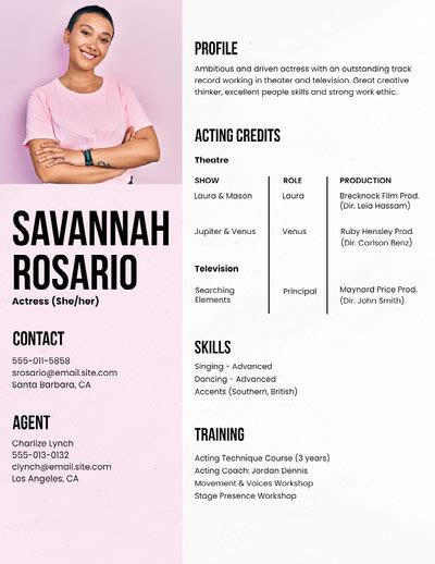 Model Actor Resume Template