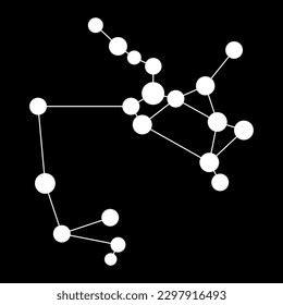 Sagittarius Constellation Map Vector Illustration Stock Vector (Royalty Free) 2297916493 ...