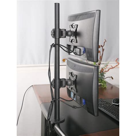 VIvo Dual LCD Monitor Heavy Duty Stacked Vertical Height Adjustable 2 ...