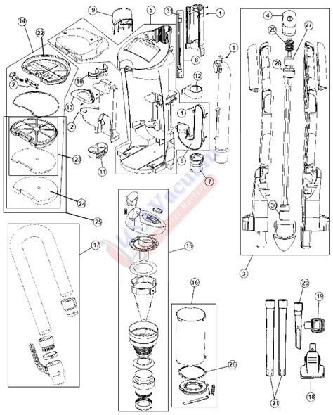 Hoover UH70085 WindTunnel Cyclonic Pet Rewind Plus Upright Vacuum Parts ...