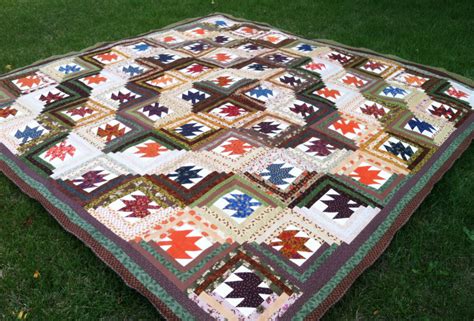 Quilt top reveal: Maple Leaf Log Cabin | Quilt Addicts Anonymous