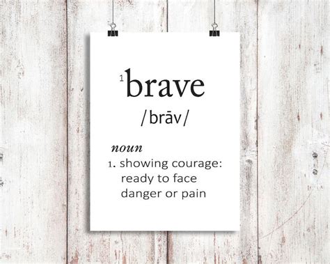 BRAVE Definition 8x10 Digital Download Printable Decor & | Etsy