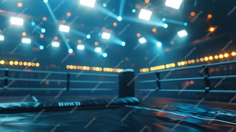 Premium Photo | Spotlit Boxing Arena with Cheering Crowd Generative AI