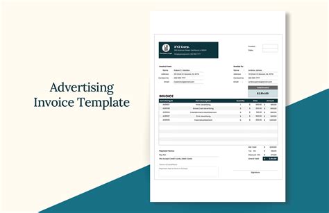 Advertising Invoice Template