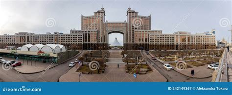 Panorama Skyline of Nur Sultan Astana with Monumental City Gate ...