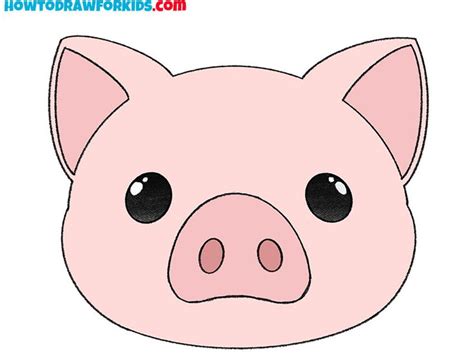 pig face drawing for kids | Pig face drawing, Funny cartoon drawings ...