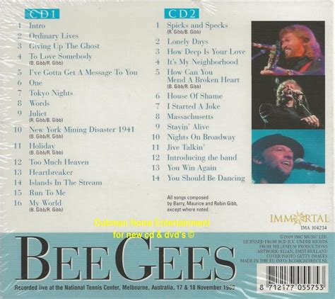 Bee Gees - Live in Australia 1989 2-cd - Dubman Home Entertainment