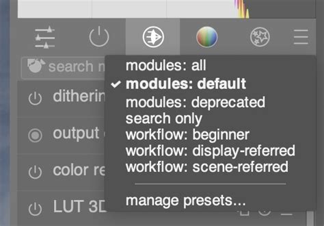 [MacOS ARM] No panel preset menu are clickable - darktable - discuss.pixls.us