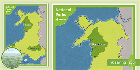 National Parks of Wales: Map (teacher made) - Twinkl