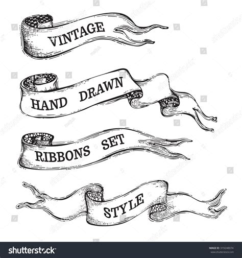 Vintage Banner Ribbons Isolated On White Stock Vector (Royalty Free ...