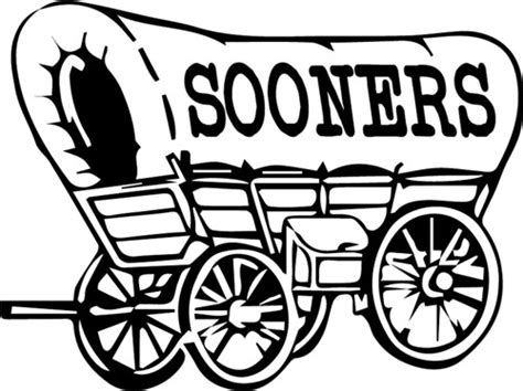 Oklahoma Sooners Wagon Clip Art Sketch Coloring Page