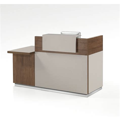 grey reception desk with drawers for 1 person