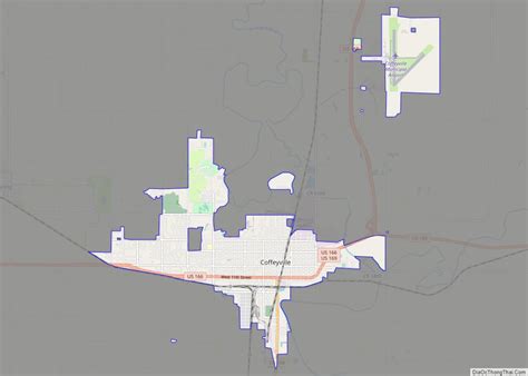 Map of Coffeyville city - Thong Thai Real