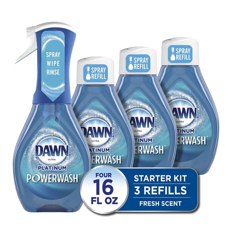 Dawn Platinum Powerwash Dish Soap Spray, Fresh Scent, 16 Ounce, 4 Count ...