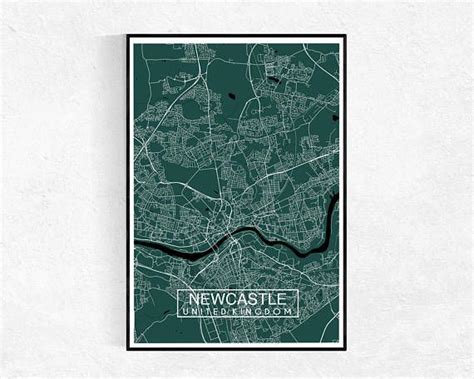 Newcastle City Map Print Custom Map Print Map Wall Art | Etsy | Map wall art, City map, Etsy ...