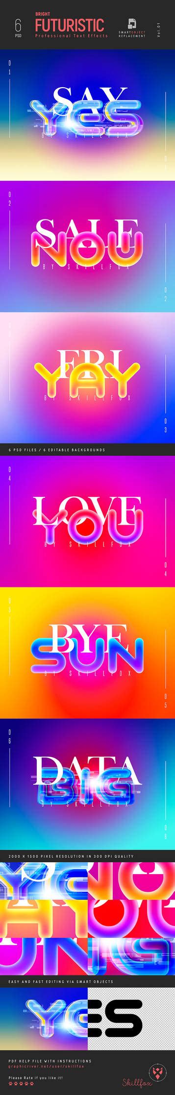 6 Bright Futuristic Text Effects Vol.1 by sharonovKira on DeviantArt