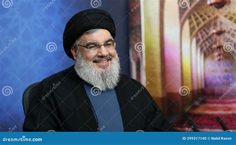 Hezbollah Leader Sayyed Hassan Nasrallah Editorial Image - Image of ...