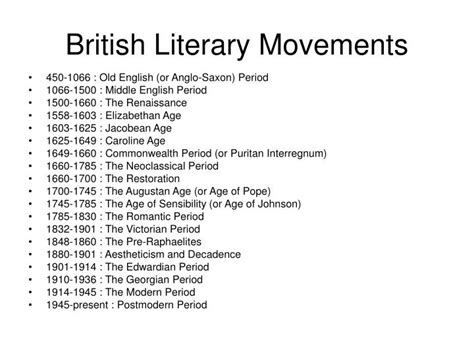 PPT - Major Literary Movements PowerPoint Presentation - ID:1280108