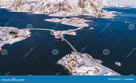 Aerial View from Drone of Panoramic Island Landscape with Small City Infrastructure Stock Image ...