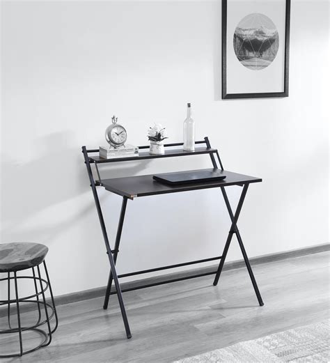 Buy Futura Folding Study Table in Black Colour by Woodware Online - Foldable Study Tables ...