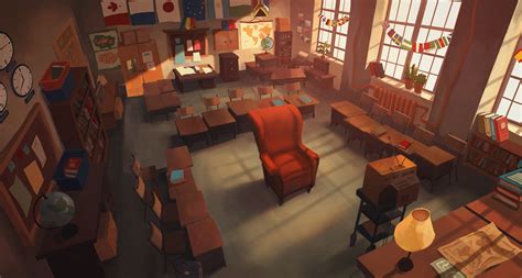 ArtStation - History/Geography classroom concept