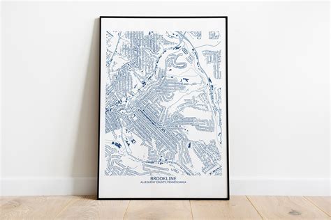 Brookline PA Map Pittsburgh Map Company - Etsy