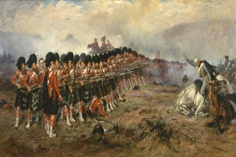 The Thin Red Line Battle Of Balaclava Painting By Robert Gibb Painting ...