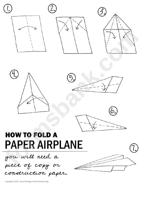 Paper Airplane Folding Instructions printable pdf download