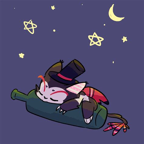 a cat is sleeping on top of a pillow in the sky with stars and crescents