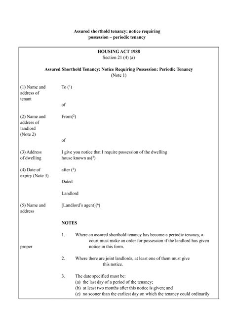 Section 21 Notice Template Word - Fill Online, Printable, Fillable ...