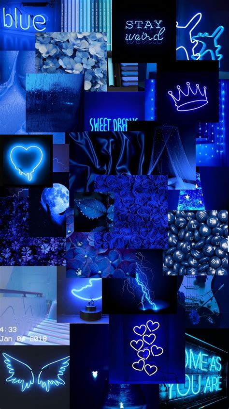 Aesthetic Wallpapers Collage Dark Blue - Kiukkuinen