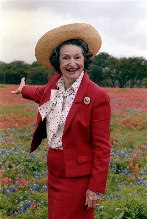 Former American first lady Lady Bird Johnson poses in front of Texas ...