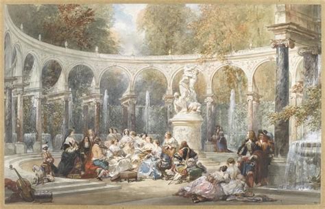Eugène Lami, Réunion dans le bosquet de la colonnade à Versailles () | Versailles, La reunion, Art