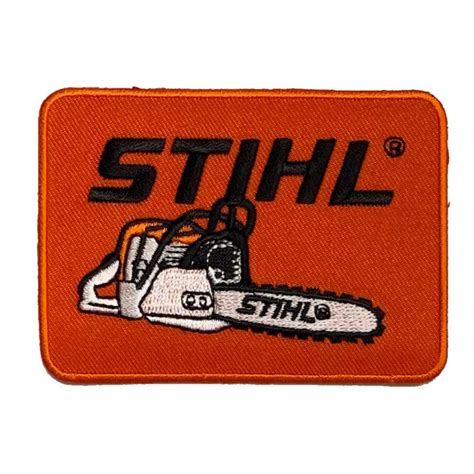 VINTAGE STYLE ORANGE STIHL CHAINSAW PATCH 3-1/2″ LONG x 2-1/2″ TALL – ABC PATCHES