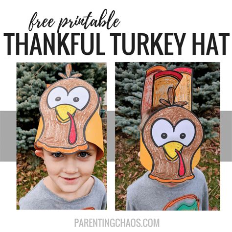 Free "Thankful" Turkey Hat Printable for Kids ⋆ Parenting Chaos