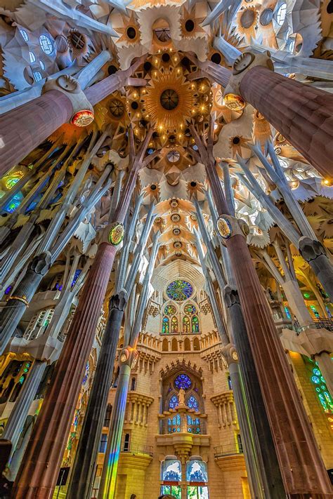 sagrada familia, barcelona, spain, architecture, lights, cathedral ...