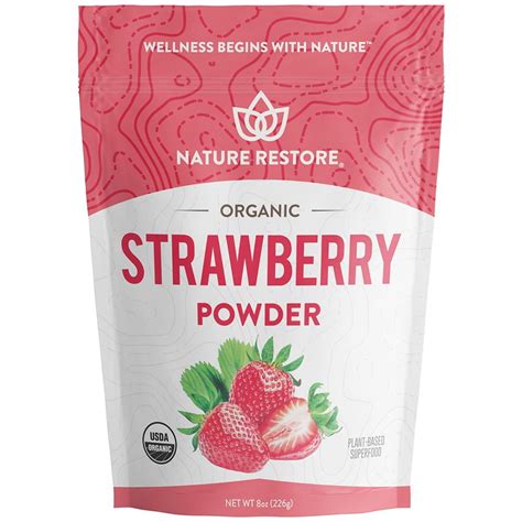 Nature Restore Organic Freeze Dried Strawberry Powder, 8 Ounce ...