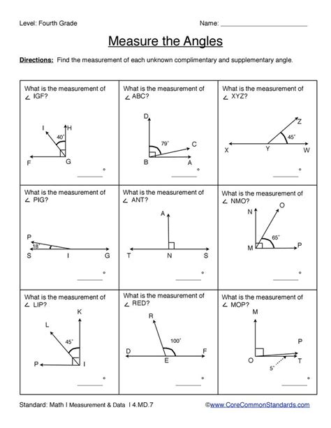 Common Core Worksheet - 4.MD.7 | Fourth grade math, 4th grade math ...