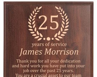 Work Anniversary Plaque - Etsy